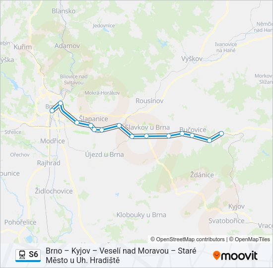 Поезд S6: карта маршрута