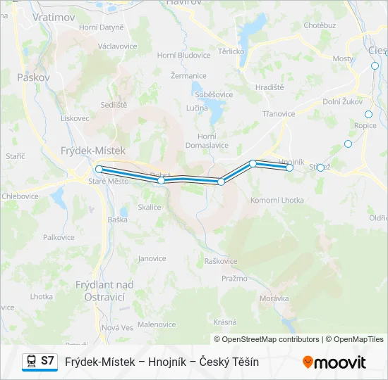 Поезд S7: карта маршрута