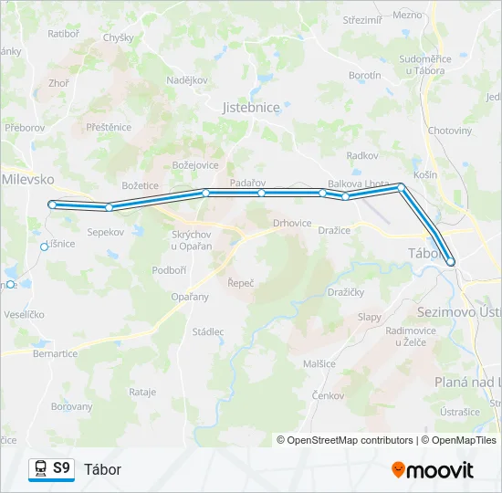 Поезд S9: карта маршрута