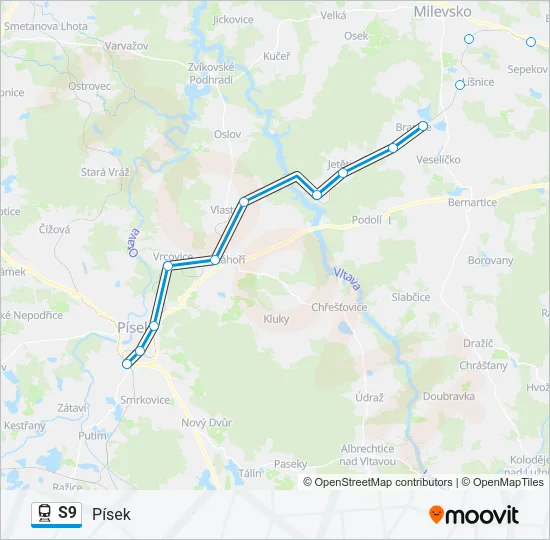 Поезд S9: карта маршрута