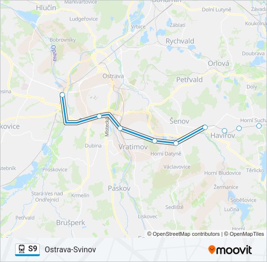 s9 Route: Schedules, Stops & Maps - Ostrava-Svinov (Updated)