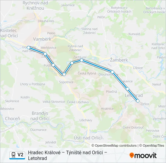 V2 Train Line Map