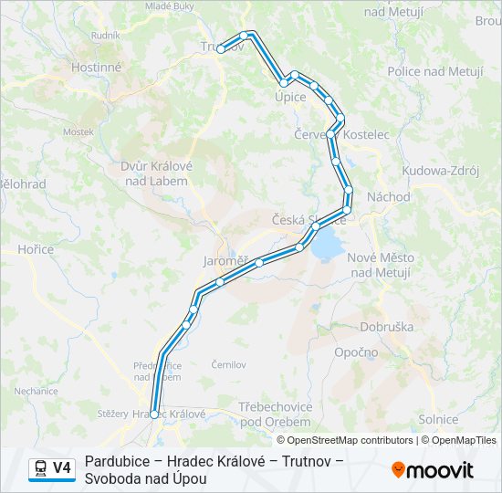 Поезд V4: карта маршрута