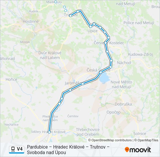 Поезд V4: карта маршрута