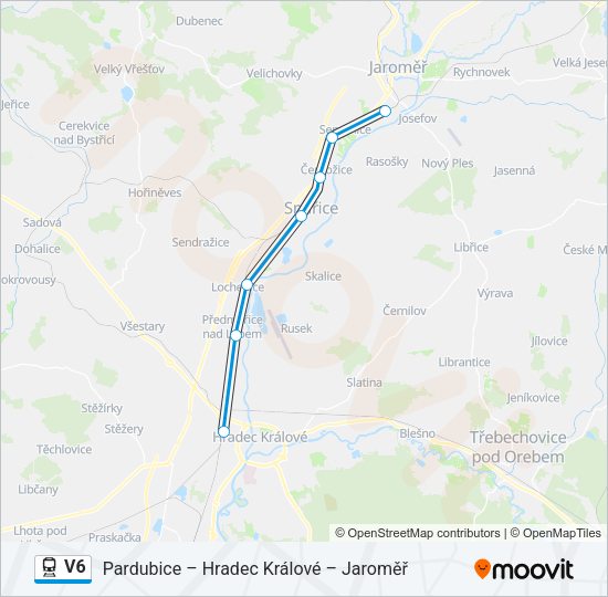 Поезд V6: карта маршрута
