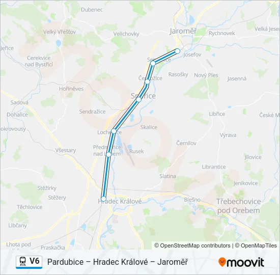 Поезд V6: карта маршрута