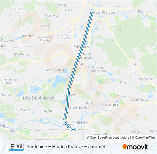 Поезд V6: карта маршрута