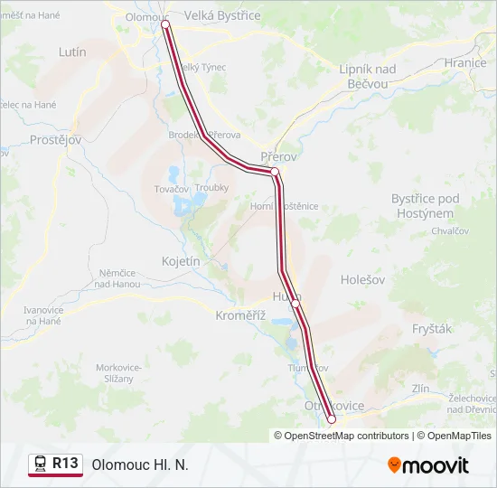 R13 Train Line Map