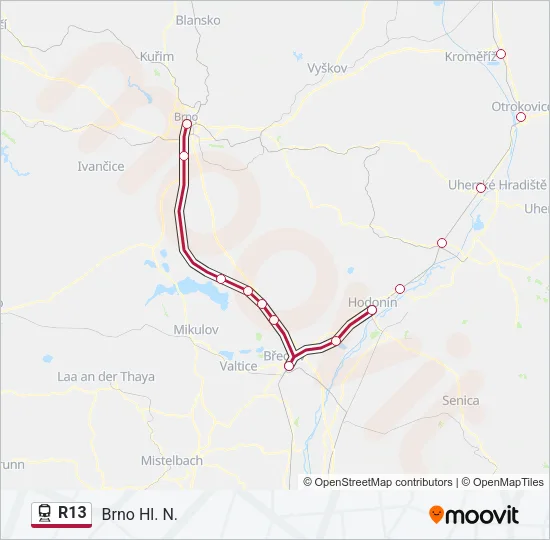 R13 Train Line Map