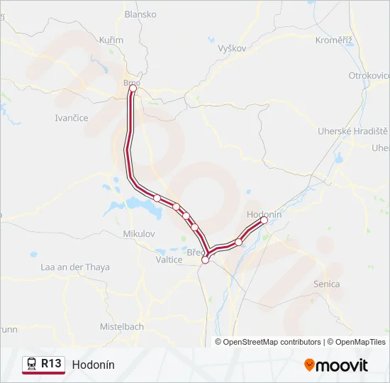 R13 Train Line Map