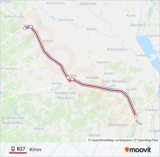 Поезд R27: карта маршрута