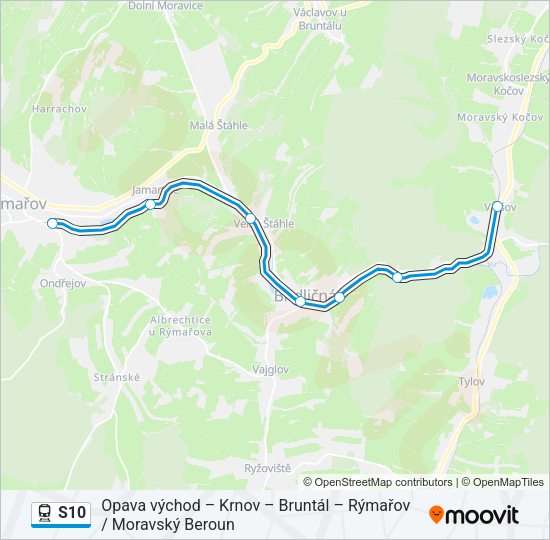 Поезд S10: карта маршрута