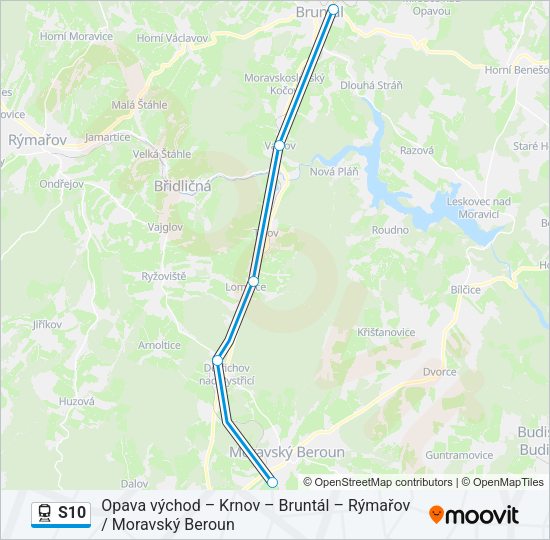 Поезд S10: карта маршрута