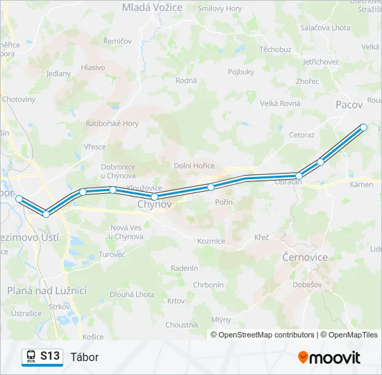 S13 Train Line Map
