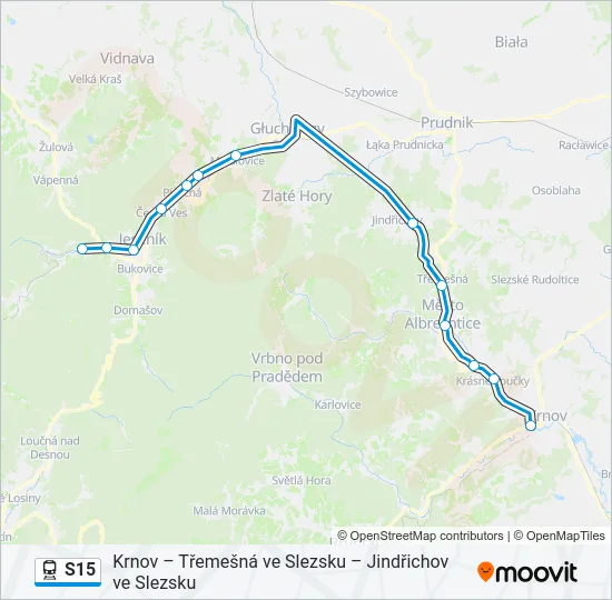 Поезд S15: карта маршрута
