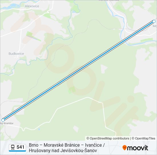 Поезд S41: карта маршрута