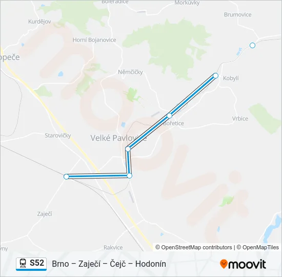 S52 Train Line Map