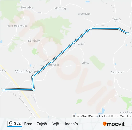 S52 Train Line Map