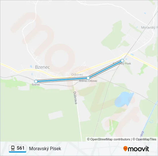 S61 Train Line Map