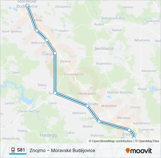 Поезд S81: карта маршрута