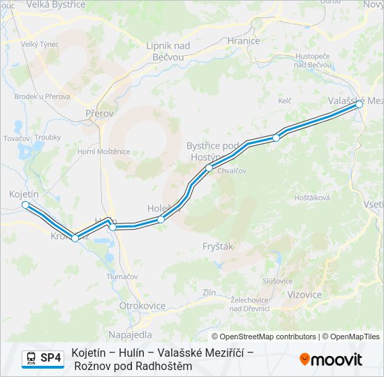 Поезд SP4: карта маршрута
