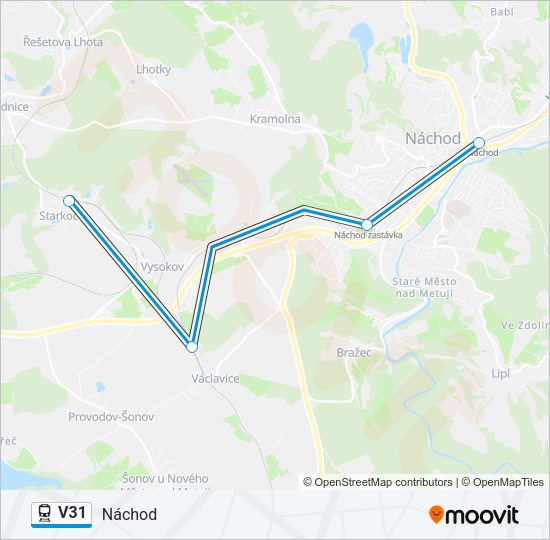 Поезд V31: карта маршрута
