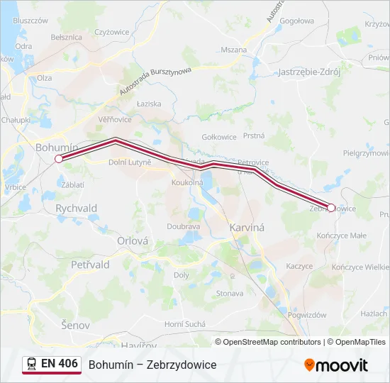EN 406 Train Line Map