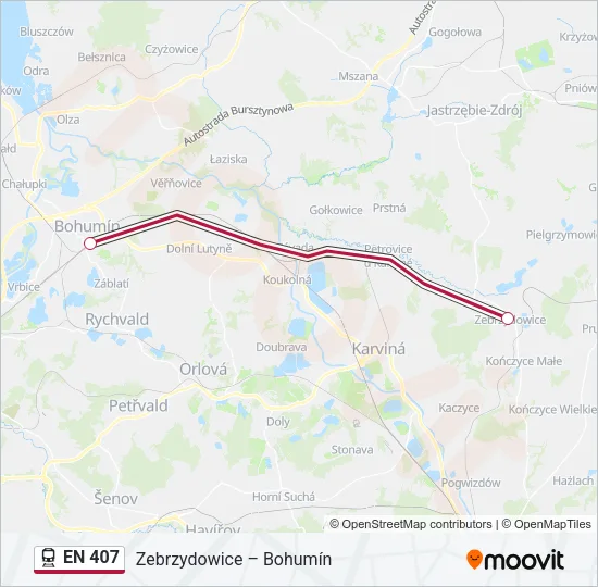 EN 407 Train Line Map