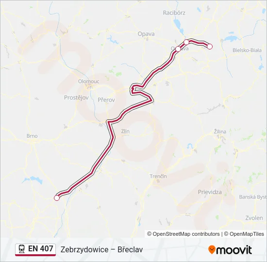 EN 407 Train Line Map