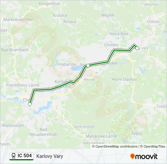 Поезд IC 504: карта маршрута