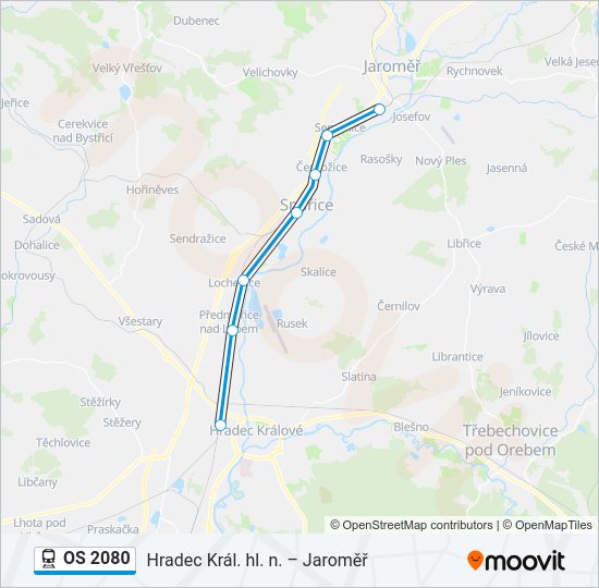 OS 2080 vlak Mapa linky