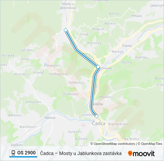 Поезд OS 2900: карта маршрута