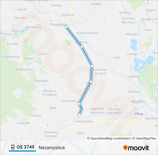 OS 3749 Train Line Map