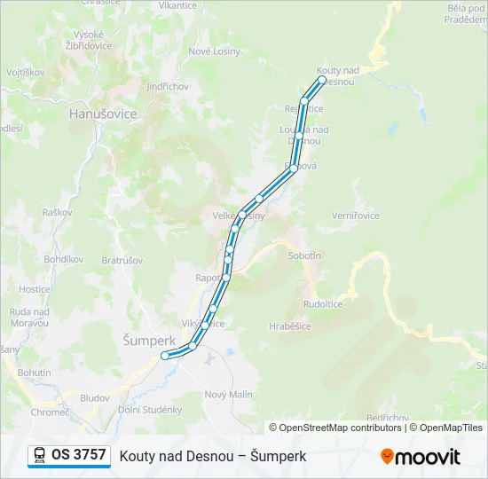 OS 3757 Train Line Map