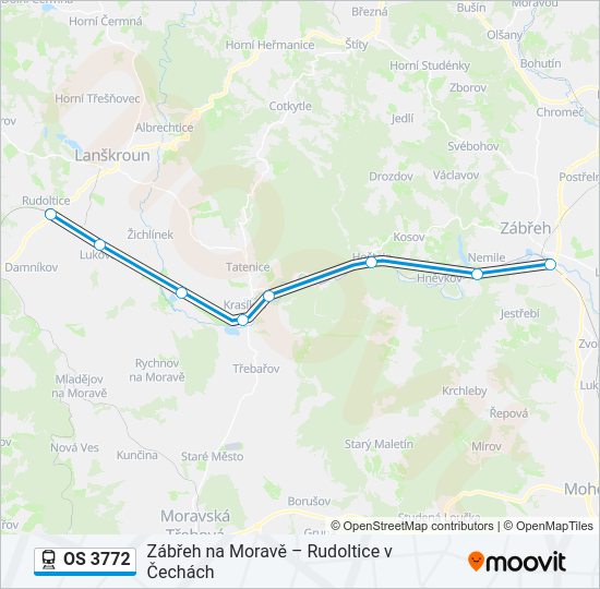 Поезд OS 3772: карта маршрута