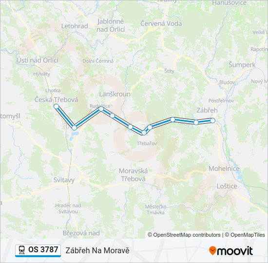 Поезд OS 3787: карта маршрута