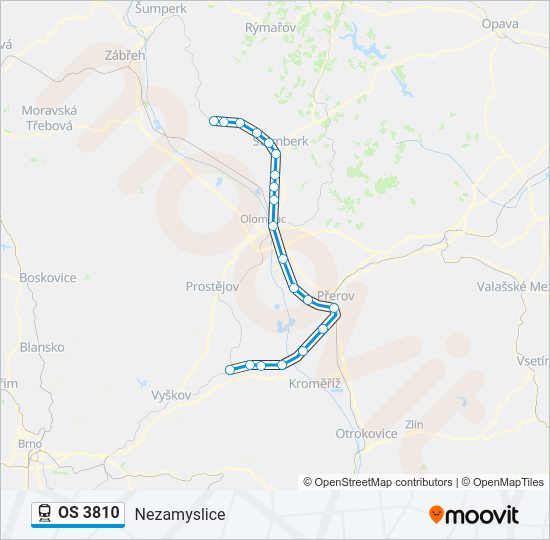 Поезд OS 3810: карта маршрута