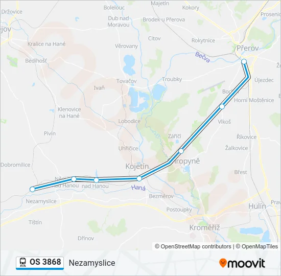 OS 3868 Train Line Map