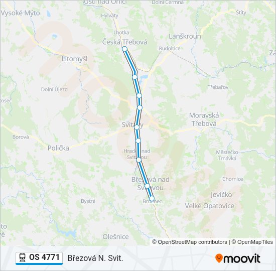 Поезд OS 4771: карта маршрута