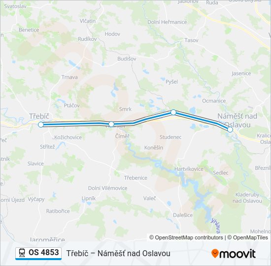 Поезд OS 4853: карта маршрута