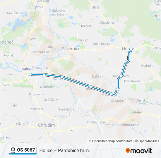 Поезд OS 5067: карта маршрута