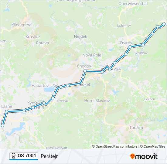 Поезд OS 7001: карта маршрута