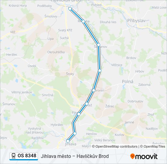 Поезд OS 8348: карта маршрута
