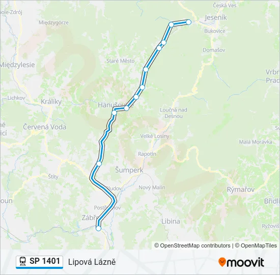 SP 1401 Train Line Map