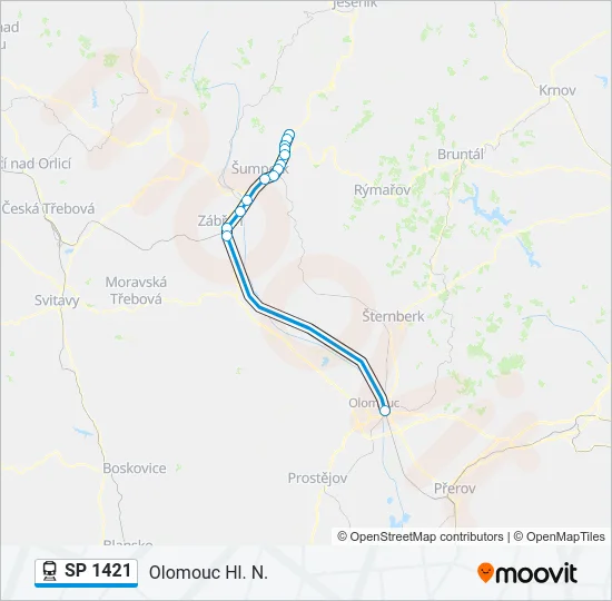 SP 1421 Train Line Map