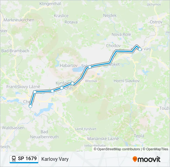 Поезд SP 1679: карта маршрута