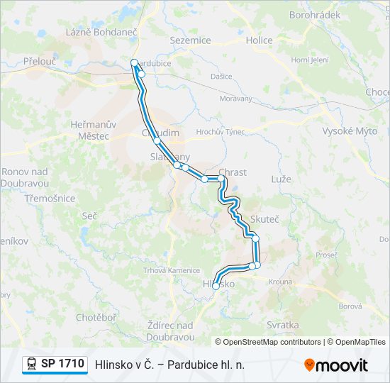 Поезд SP 1710: карта маршрута