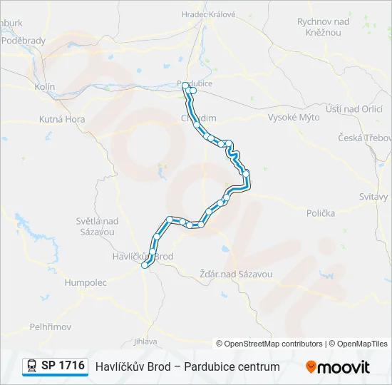 Поезд SP 1716: карта маршрута