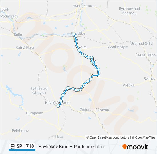 Поезд SP 1718: карта маршрута