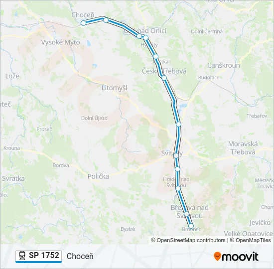 Поезд SP 1752: карта маршрута